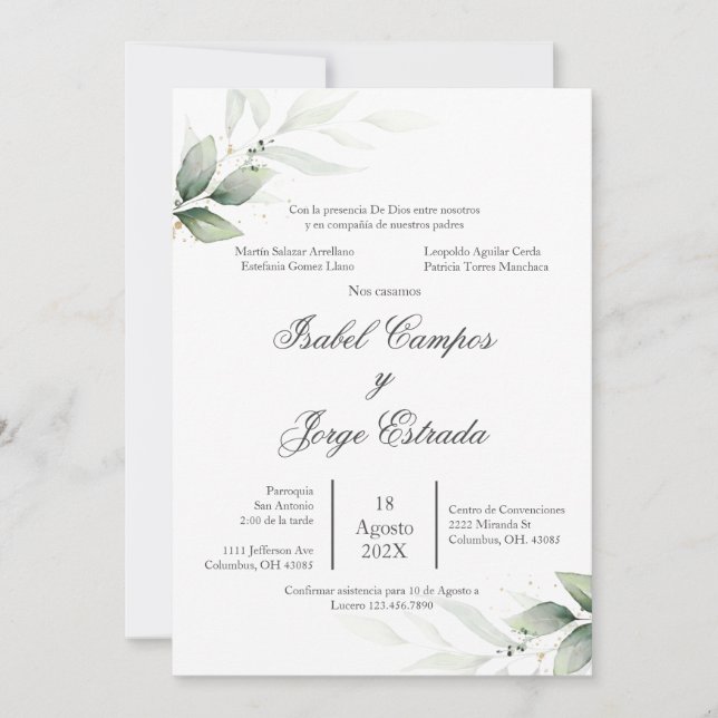 Invitación a la boda de la ecología española (Anverso)
