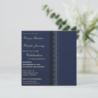 Invitación a la boda de la elegancia azul