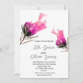 Invitación a la boda de la elegancia de la flor ar
