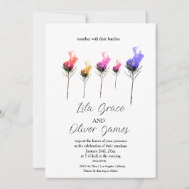 Invitación a la boda de la elegancia de la flor ar