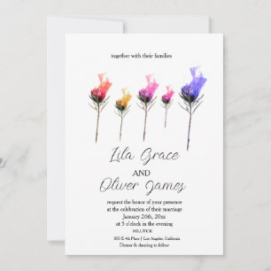 Invitación a la boda de la elegancia de la flor ar