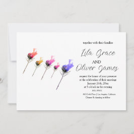 Invitación a la boda de la elegancia de la flor ar