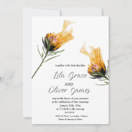 Invitación a la boda de la elegancia de la flor ar