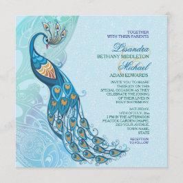 Invitación a la boda de la elegancia de los pavos
