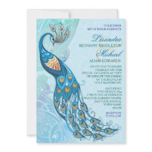 Invitación a la boda de la elegancia de los pavos 