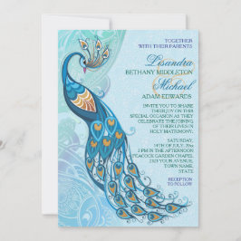 Invitación a la boda de la elegancia de los pavos 