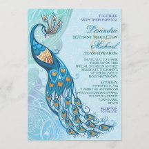 Invitación a la boda de la elegancia de los pavos 