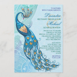 Invitación a la boda de la elegancia de los pavos
