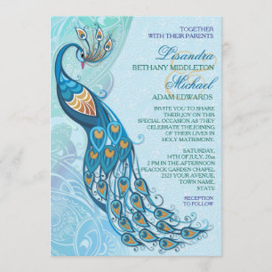 Invitación a la boda de la elegancia de los pavos 