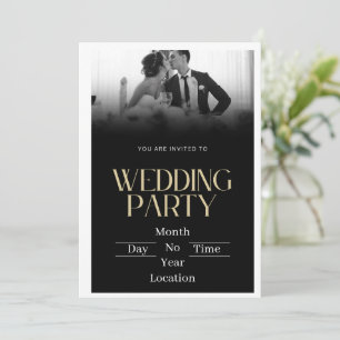 Invitación a la boda de la elegancia de medianoche