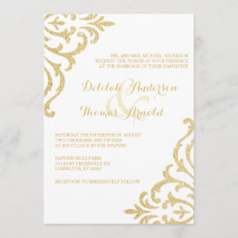 Invitación a la boda de la elegancia del glamour v