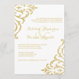 Invitación a la boda de la elegancia del glamour v