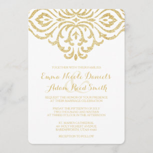 Invitación a la boda de la elegancia del glamour v