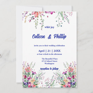 Invitación a la boda de la elegancia floral eterna