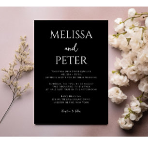 Invitación a la boda de la elegancia moderna en bl