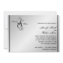 Invitación a la boda de la elegancia plateada