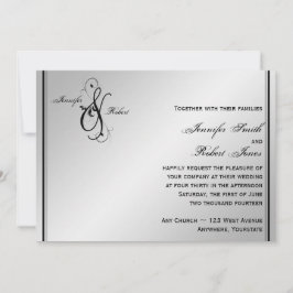 Invitación a la boda de la elegancia plateada