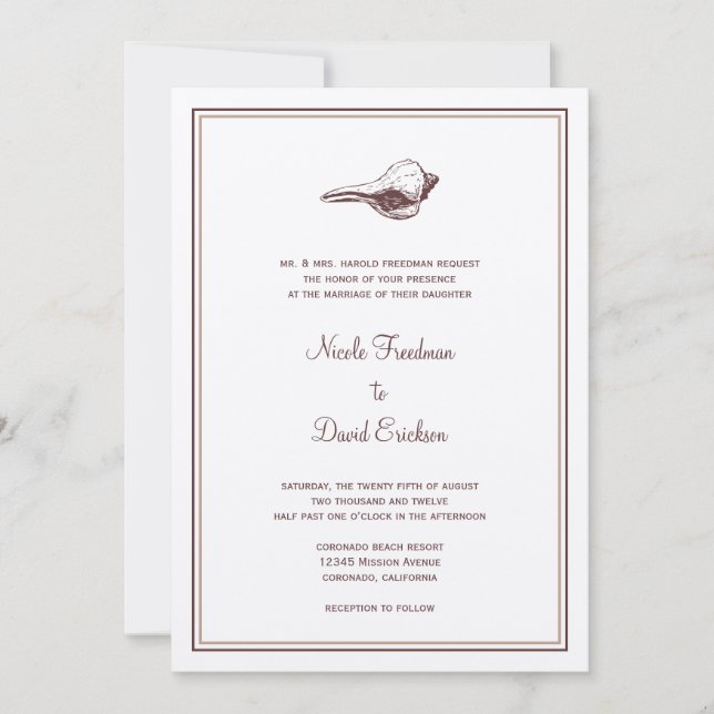 Invitación a la boda de la elegancia simple de la  (Anverso)