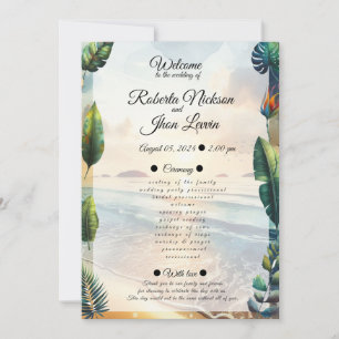 Invitación a la boda de la elegancia tropical