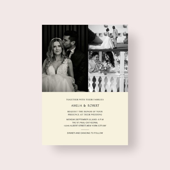 invitación a la boda de la elegante pareja clásica (Subido por el creador)