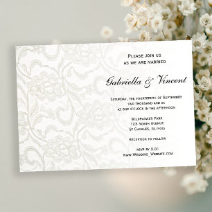 Invitación a la boda de la encaje de la imitación