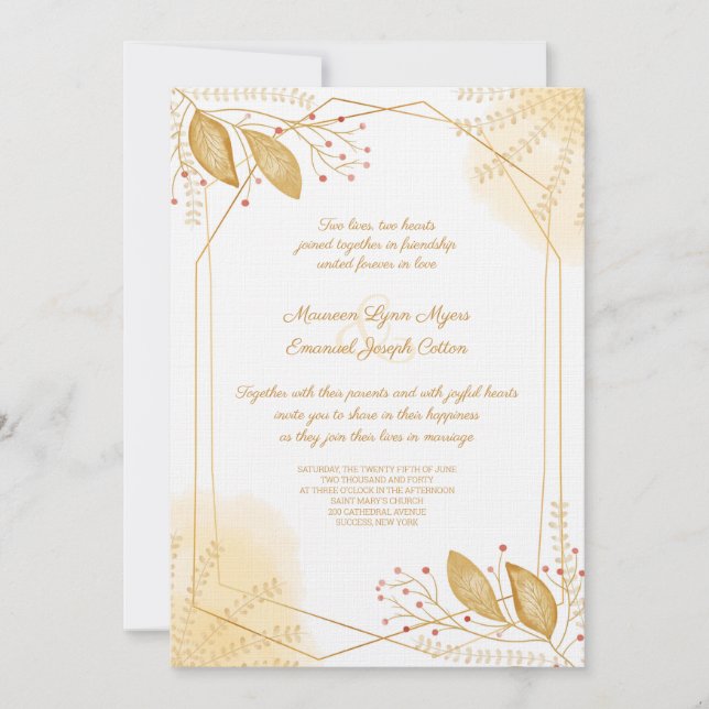 Invitación a la boda de la entrega de dulces (Anverso)