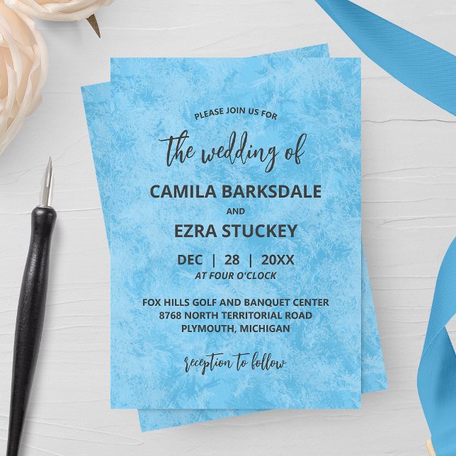 Invitación a la boda de la escarcha azul de invier (Subido por el creador)