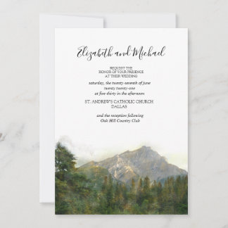 Invitación a la boda de la escena de la montaña