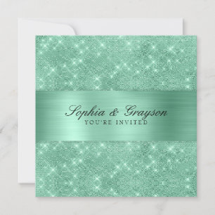 Invitación a la boda de la espuma verde de la Fábr