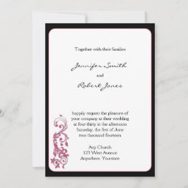 Invitación a la boda de la esquina rosada de la lu