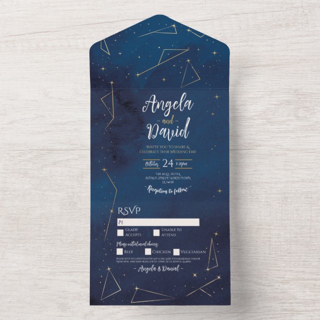 Invitación a la boda de la estrella de la marina y (Interior)