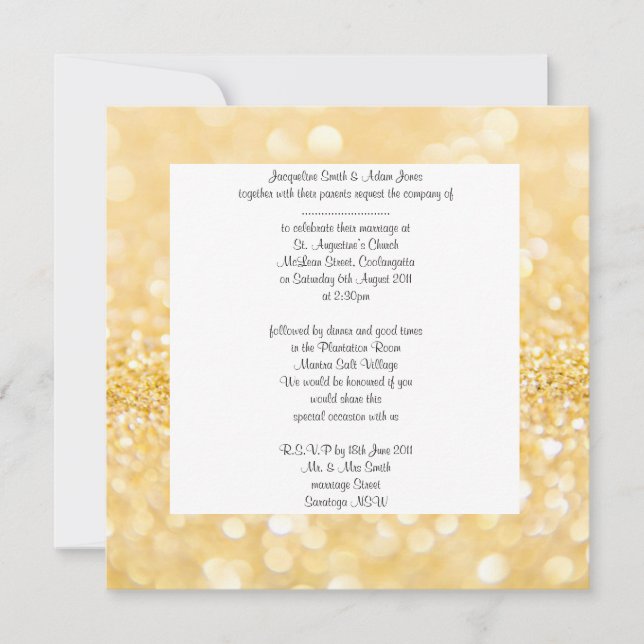 Invitación a la boda de la estrella dorada (Anverso)