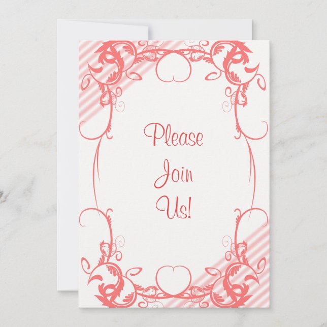 Invitación a la boda de la falda de coral (Anverso)