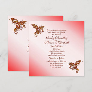 Invitación a la boda de la Fantasía del Dragón Roj