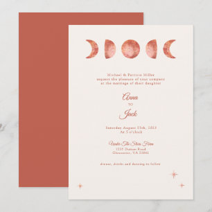 Invitación a la boda de la fase boho de Terracotta