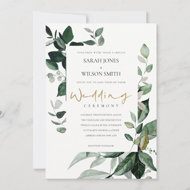 Invitación a la boda de la fauna de la cápsula de  (Anverso)