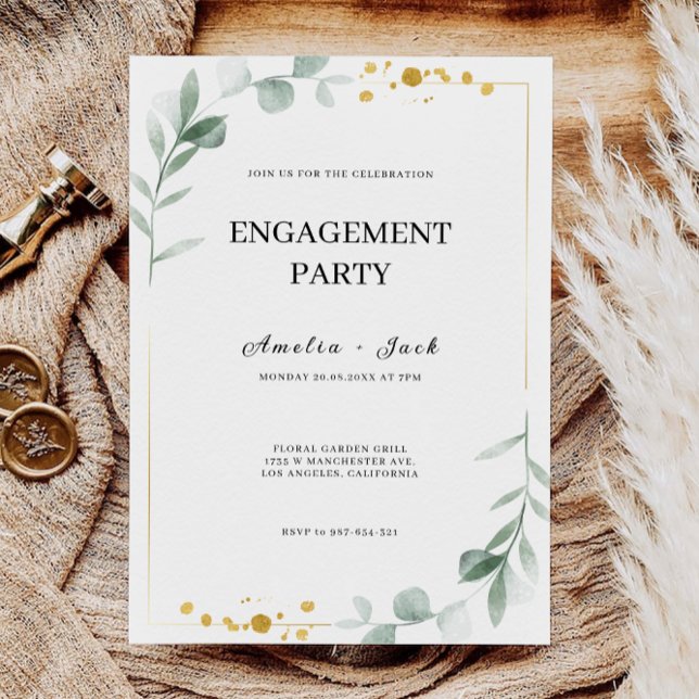 Invitación a la boda de la fiesta de compromiso mi (Minimalist Engagement Party Wedding Invitation)