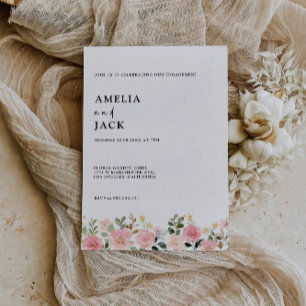Invitación a la boda de la fiesta de compromiso ro