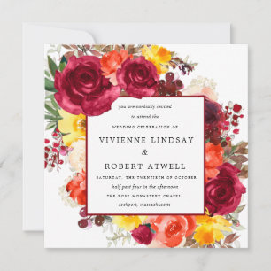 Invitación a la boda de la fiesta de floral en oto