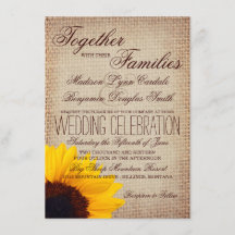 Invitación a la boda de la fiesta del girasol en e