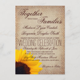 Invitación a la boda de la fiesta del girasol en e