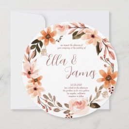 Invitación a la boda de la flor acuarela