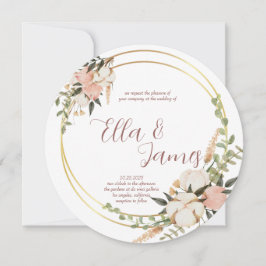Invitación a la boda de la flor acuarela