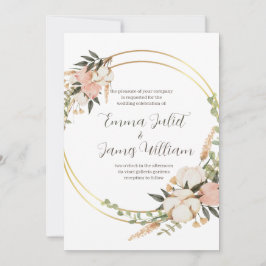 Invitación a la boda de la flor acuarela