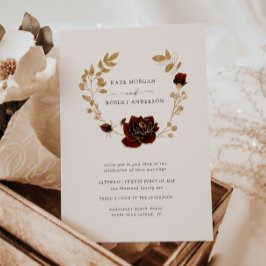 Invitación a la boda de la flor acuática acuarela