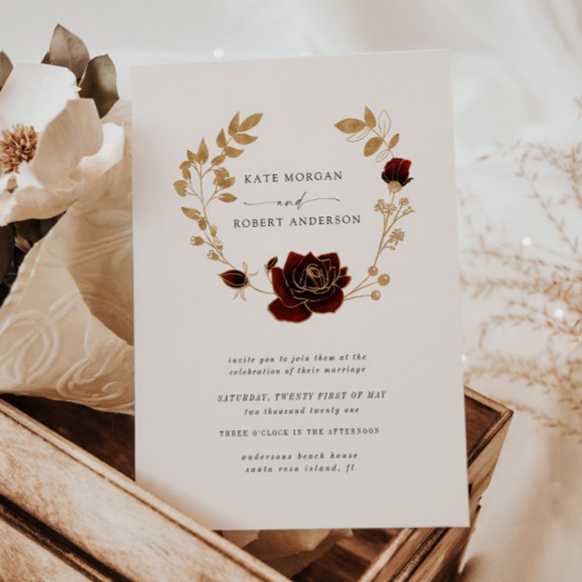 Invitación a la boda de la flor acuática acuarela (Subido por el creador)