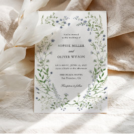 Invitación a la boda de la flor azul