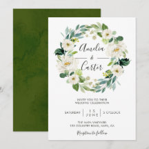 Invitación a la boda de la flor blanca