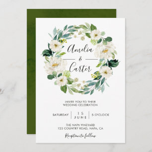 Invitación a la boda de la flor blanca