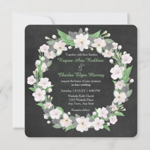 Invitación a la boda de la flor blanca de la calde